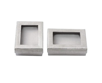 Local Kiwi Deals 5Pcs 12 Slot Silver Cardboard Jewelry Box Gift Case Display Window 130x95mm