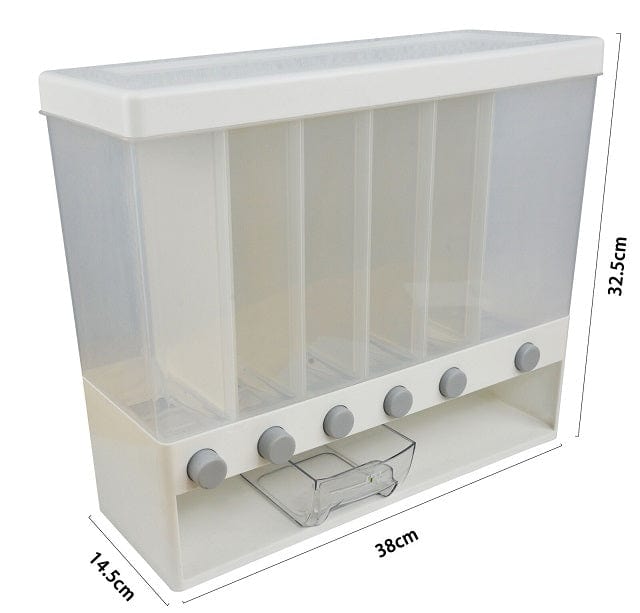 Local Kiwi Deals 6 Grid Grain Storage Dispenser (10Kg) PICK UP ONLY