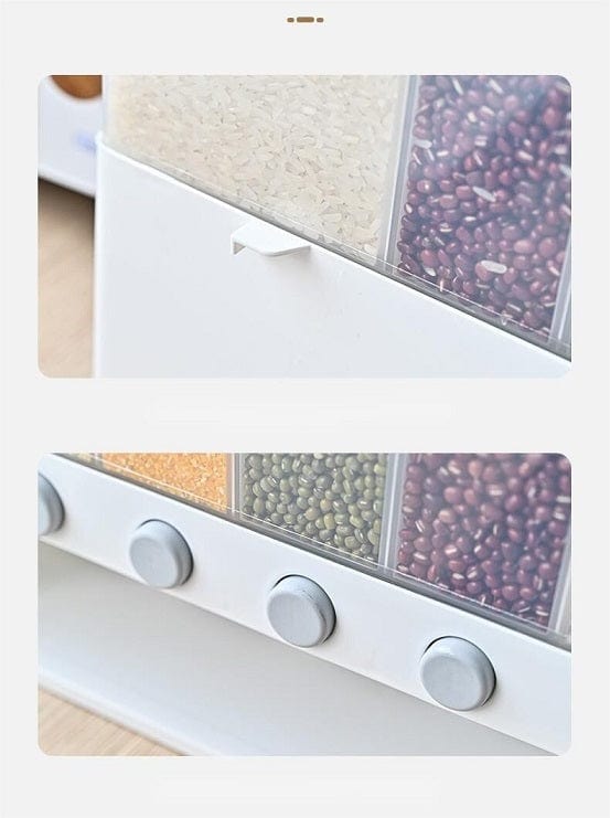 Local Kiwi Deals 6 Grid Grain Storage Dispenser (10Kg) PICK UP ONLY