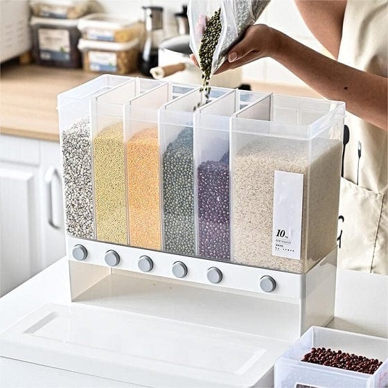 Local Kiwi Deals 6 Grid Grain Storage Dispenser (10Kg) PICK UP ONLY