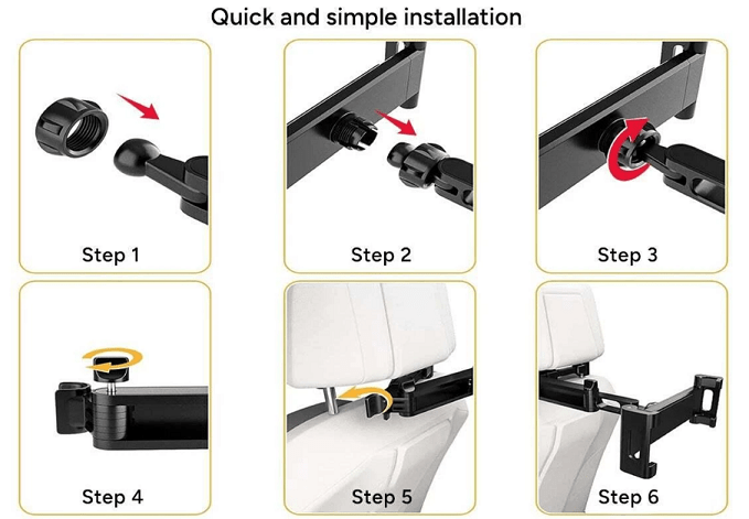 Local Kiwi Deals Adjustable Car Back Seat Tablet and Phone Holder