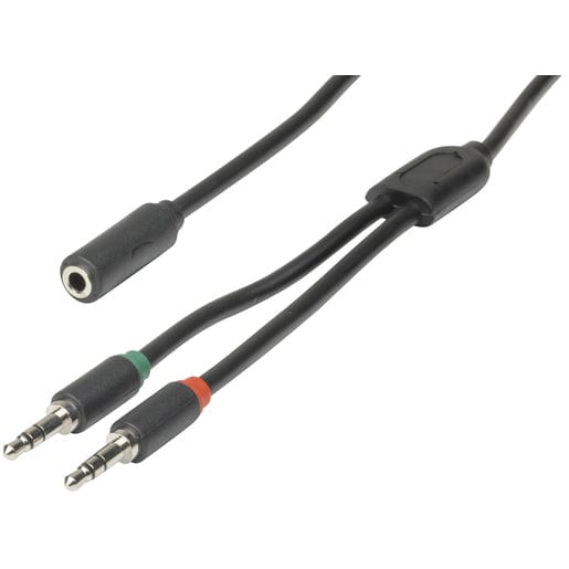 Local Kiwi Deals Audio And Video 3.5mm 4P Skt - 2x3.5mm Plug Cable - 250mm