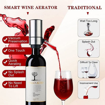 Local Kiwi Deals Automatic Electric Wine Decanter Whiskey Aerator Battery Powered - Stainless Steel