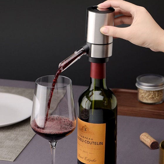 Local Kiwi Deals Automatic Electric Wine Decanter Whiskey Aerator Battery Powered - Stainless Steel