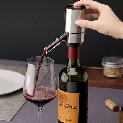 Local Kiwi Deals Automatic Electric Wine Decanter Whiskey Aerator Battery Powered - Stainless Steel