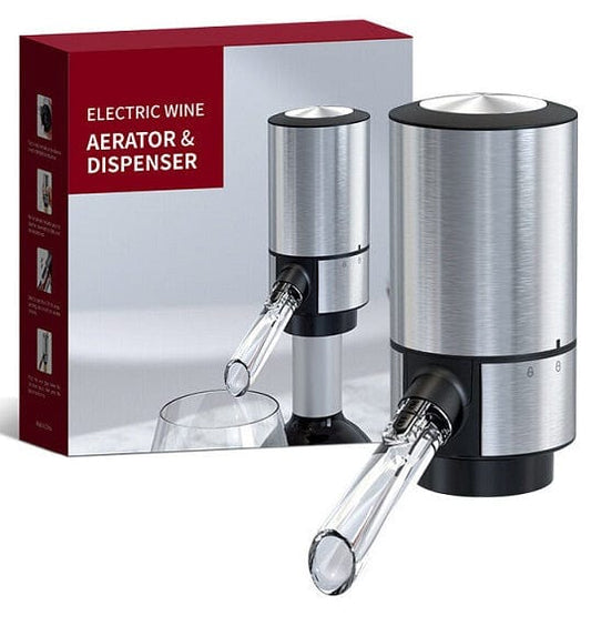 Local Kiwi Deals Automatic Electric Wine Decanter Whiskey Aerator Battery Powered - Stainless Steel
