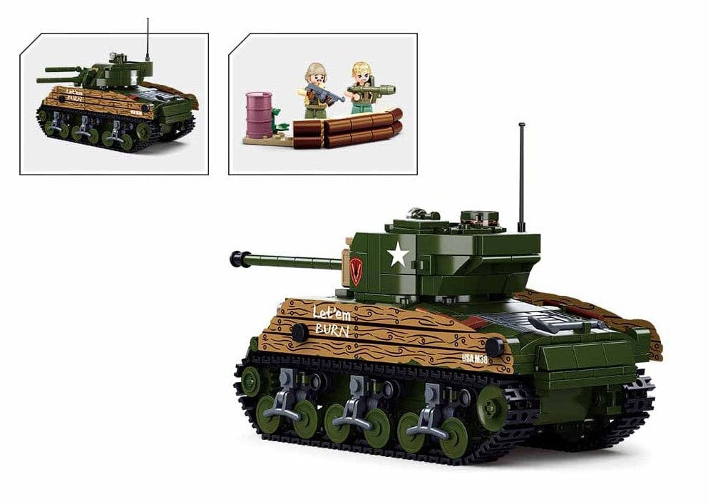 Local Kiwi Deals Baby Gears SLUBAN Army WWII M4A3 Medium Tank M38-B1110 715PCS