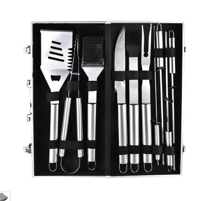 Local Kiwi Deals BBQ Grill Tool Set 10-Piece With Aluminium Carry Case
