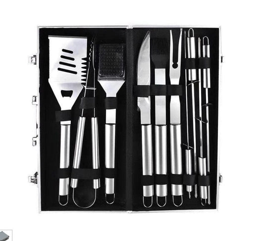 Local Kiwi Deals BBQ Grill Tool Set 10-Piece With Aluminium Carry Case