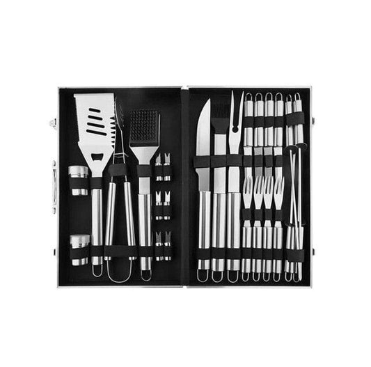 Local Kiwi Deals BBQ Grill Tool Set - 26-Piece With Aluminium Carry Case