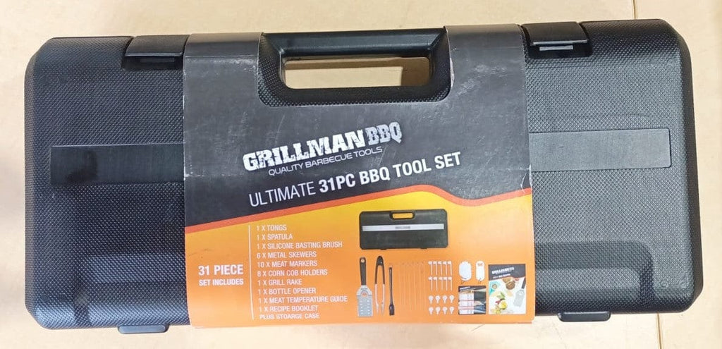 Local Kiwi Deals BBQ GRILLMAN ULTIMATE 31PCS BBQ TOOL SET