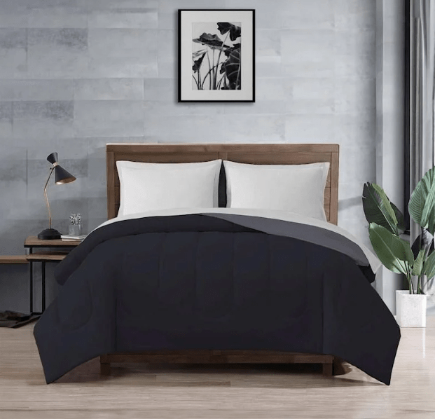Local Kiwi Deals Black/Grey - SG/KSG Galaxy Plain Dyed Reversible Comforter Assorted