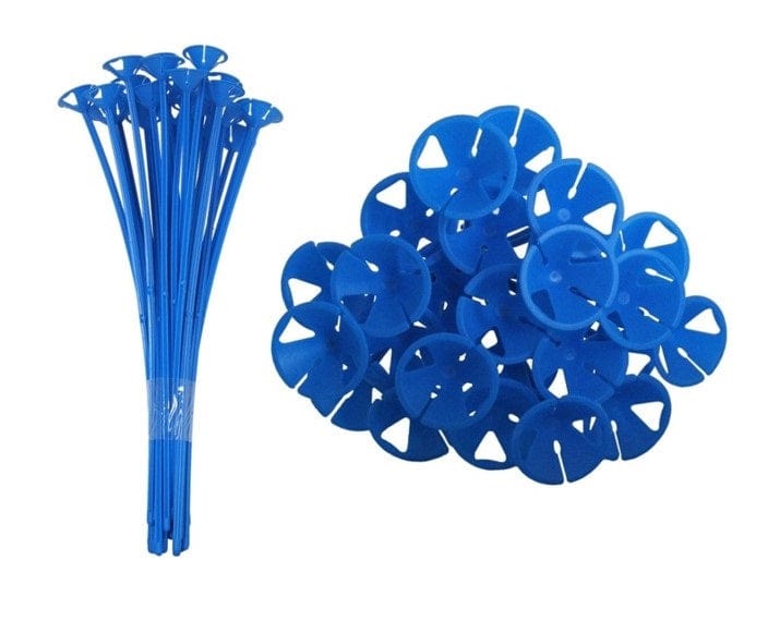 Local Kiwi Deals BLUE Balloon Sticks with Cups 45cm Pack of 100 Assorted