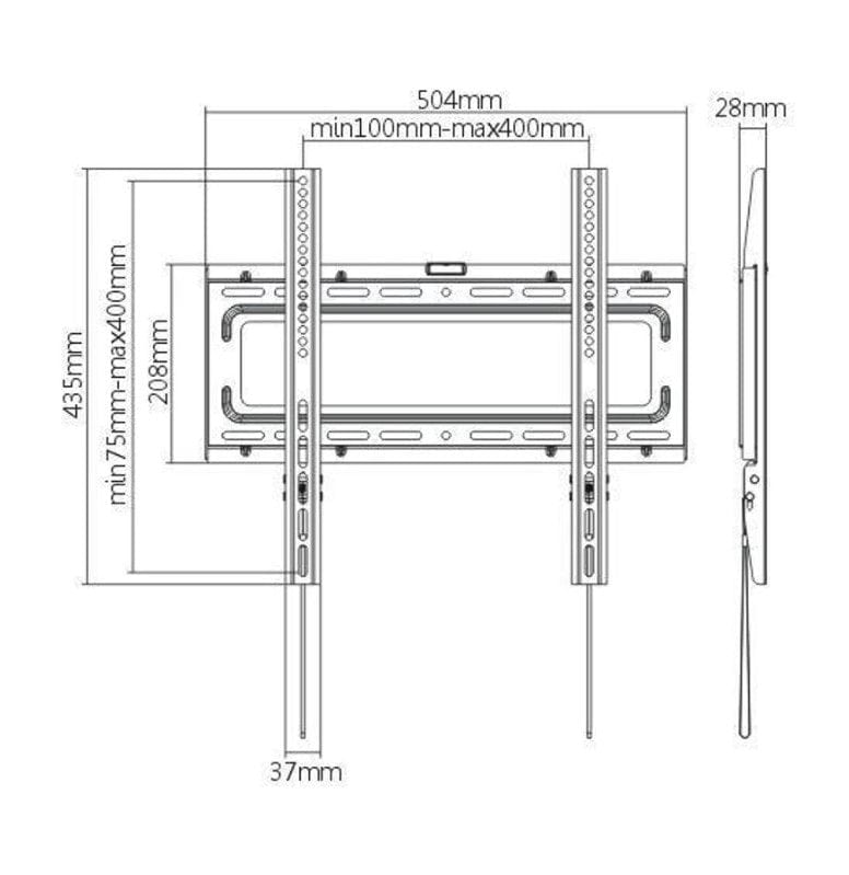 Local Kiwi Deals Brateck: 37-70" Fixed Wall Mount TV Bracket