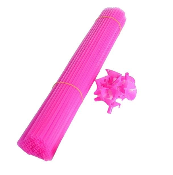 Local Kiwi Deals BRIGHT PINK Balloon Sticks with Cups 45cm Pack of 100 Assorted