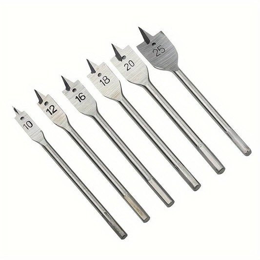 Local Kiwi Deals Building & Renovation 6Pcs Wood Flat Drill Sets 10mm-25mm
