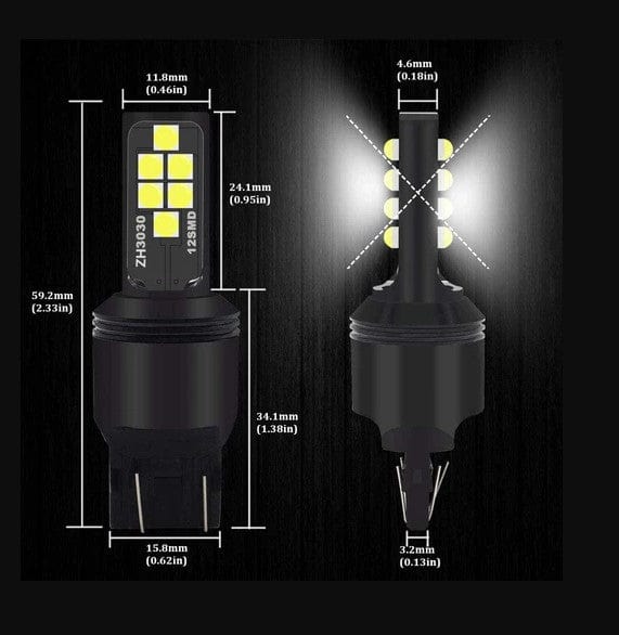 Local Kiwi Deals Car Parts & Accessories 2PCS × 12V White T20 Led Lights Bulbs