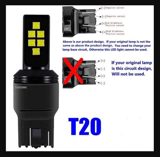 Local Kiwi Deals Car Parts & Accessories 2PCS × 12V White T20 Led Lights Bulbs