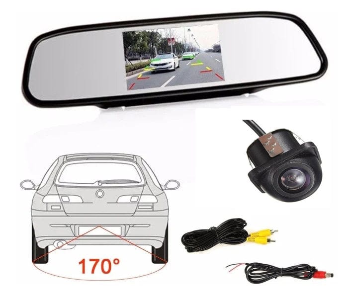 Local Kiwi Deals Car Parts & Accessories 4.3" TFT Monitor Rear View Mirror + Camera Kit