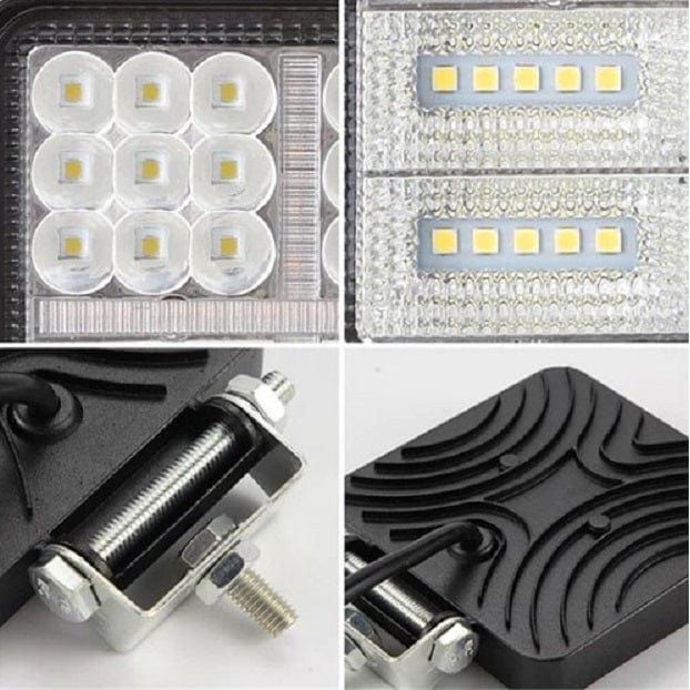Local Kiwi Deals Car Parts & Accessories 40W 4INCH Square Fog Lights with Amber STROBE LED Spot Flood (2 PACK)