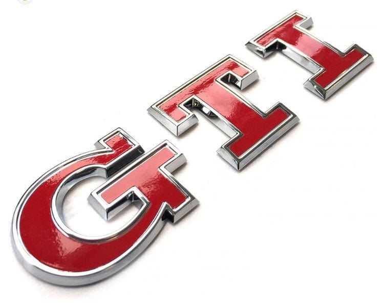 Local Kiwi Deals Car Parts & Accessories GTI (RED/CHROME) CAR LOGO EMBLEM