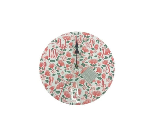 Local Kiwi Deals Circular Botanical Pohutukawa Clock - 30cm