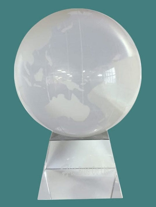 Local Kiwi Deals Clear Glass Globe Earth With Base Stand
