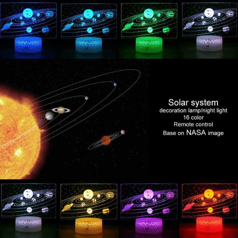 Local Kiwi Deals Decoration 3D Optical Illusion Lamp - Solar System