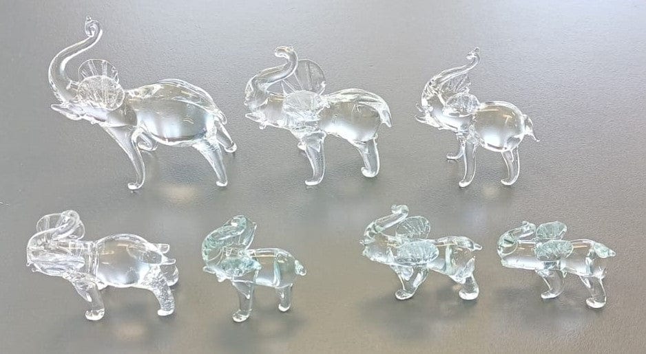 Local Kiwi Deals Decoration 7 Pcs Adorable Glass Elephant Figurine