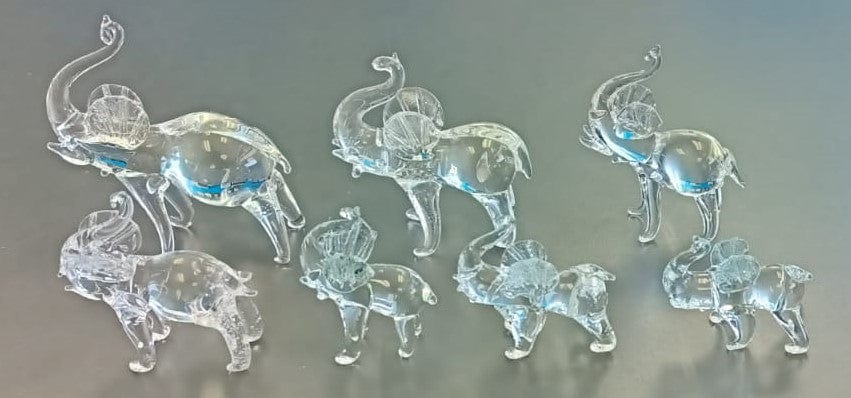 Local Kiwi Deals Decoration 7 Pcs Adorable Glass Elephant Figurine