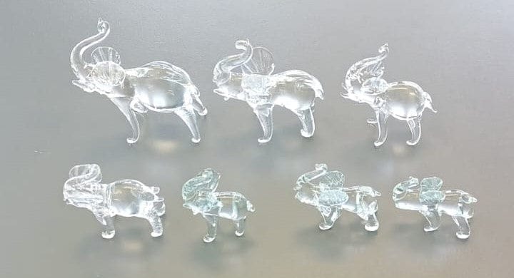 Local Kiwi Deals Decoration 7 Pcs Adorable Glass Elephant Figurine