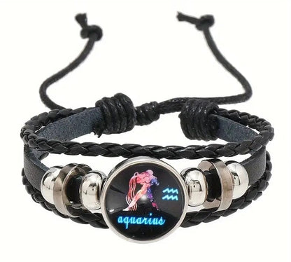 Local Kiwi Deals Decoration AQUARIUS Retro Braided Zodiac Constellation Bracelet