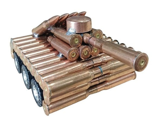 Local Kiwi Deals Decoration Bullet Shell Casings Shaped Rare Model Army Tank With Wheels (LARGE)