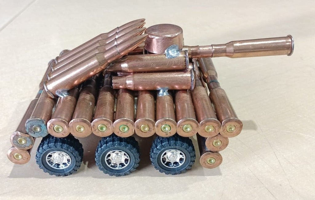 Local Kiwi Deals Decoration Bullet Shell Casings Shaped Rare Model Army Tank With Wheels (LARGE)