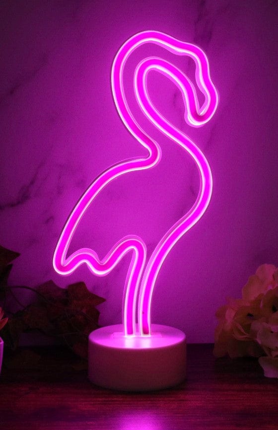 Local Kiwi Deals Decoration Flamingo LED Neon Light with Stand Base (Pink)