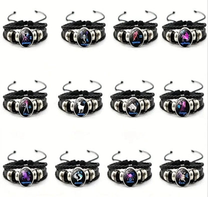 Local Kiwi Deals Decoration Retro Braided Zodiac Constellation Bracelet