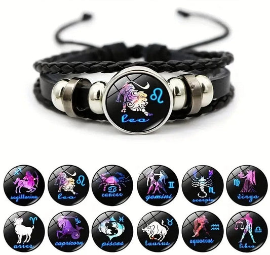 Local Kiwi Deals Decoration Retro Braided Zodiac Constellation Bracelet