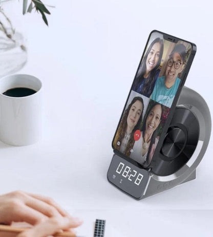 Local Kiwi Deals Digital Display 3-in-1 Alarm Clock with Wireless Charging - Grey