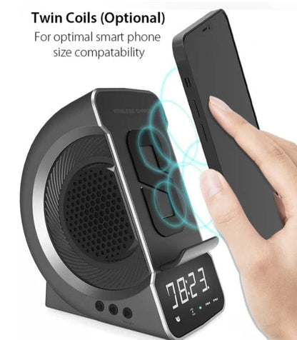 Local Kiwi Deals Digital Display 3-in-1 Alarm Clock with Wireless Charging - Grey