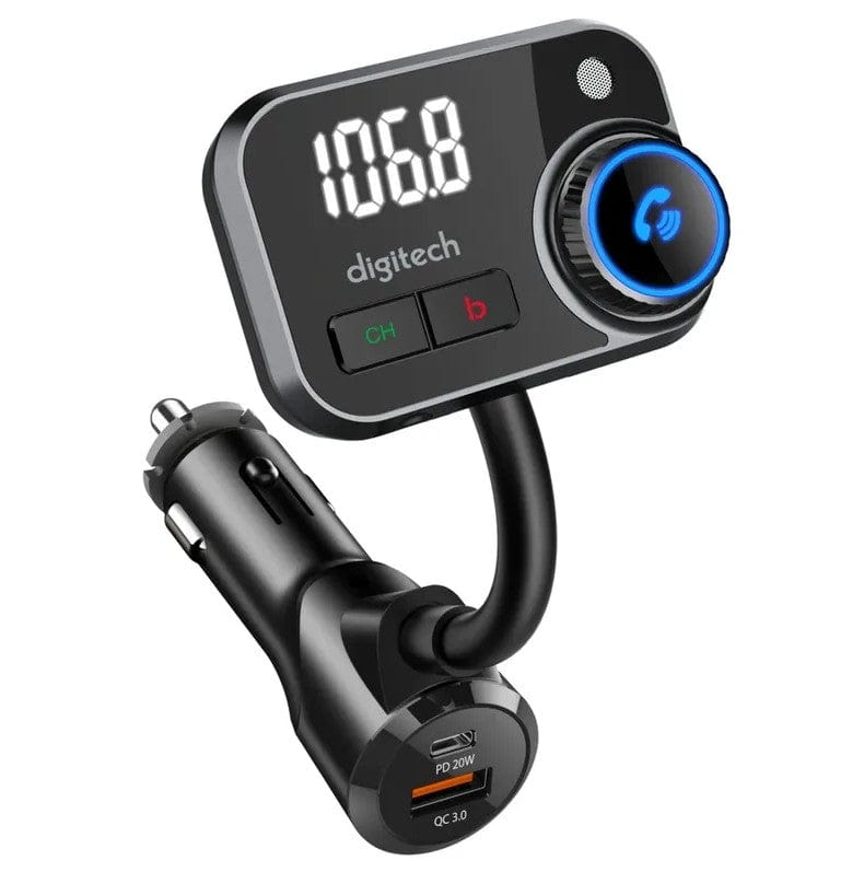 Local Kiwi Deals Digitech FM Transmitter with Bluetooth, USB Type-C Power Delivery 20W and Qualcomm Quick Charge 3.0 USB