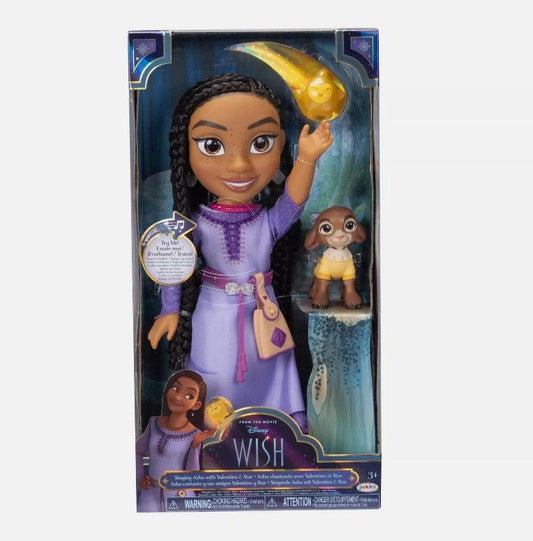 Local Kiwi Deals Disney Wish Singing Asha 14" Doll with Valentino & Star Figures