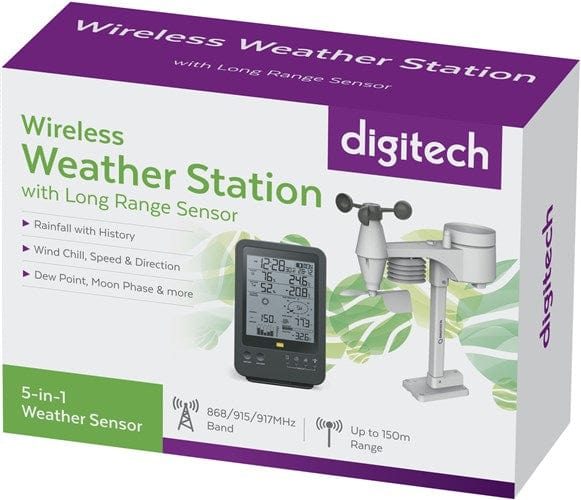 Local Kiwi Deals Electrical and Fittings Digital Weather Station with Monochrome Display