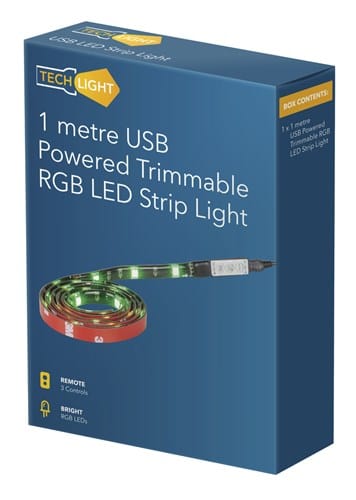 Local Kiwi Deals Electrical and Fittings USB Powered Trimmable RGB LED Strip Light 1m