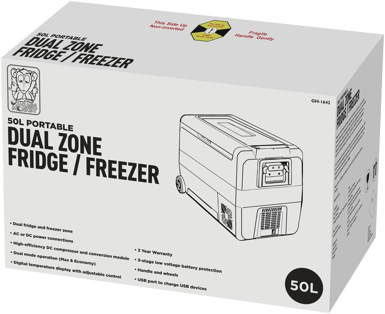 Local Kiwi Deals Electronics 50L Brass Monkey Single or Dual Zone Fridge/Freezer with Removable Zone Divider