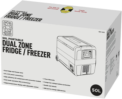 Local Kiwi Deals Electronics 50L Brass Monkey Single or Dual Zone Fridge/Freezer with Removable Zone Divider