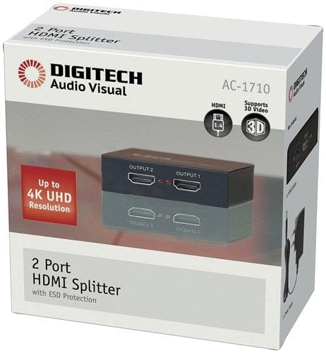 Local Kiwi Deals Electronics Digitech 2 Way HDMI Splitter With 4K Support