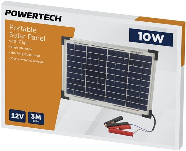 Local Kiwi Deals Electronics POWERTECH 12V 10W Solar Panel with Clips