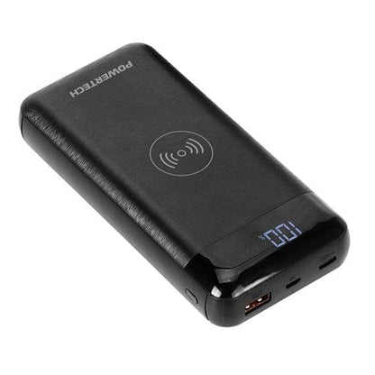 Local Kiwi Deals Electronics Powertech 20,000mAh Power Bank with 2 x USB and Wireless Charger in Black