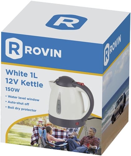 Local Kiwi Deals Electronics ROVIN 12V White Kettle - 1L