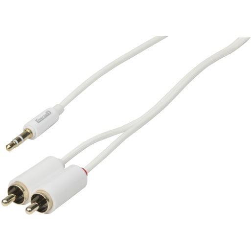 Local Kiwi Deals Electronics Slim 3.5mm Stereo Plug to 2 x RCA Plug Cable - 2m